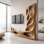 Modern Sculptural TV Wall Console For Living Room Decor