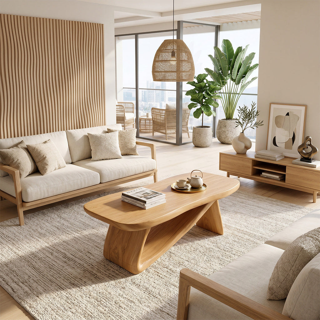 Modern Wooden Live Edge Coffee Table For Furniture Decor And Home Style