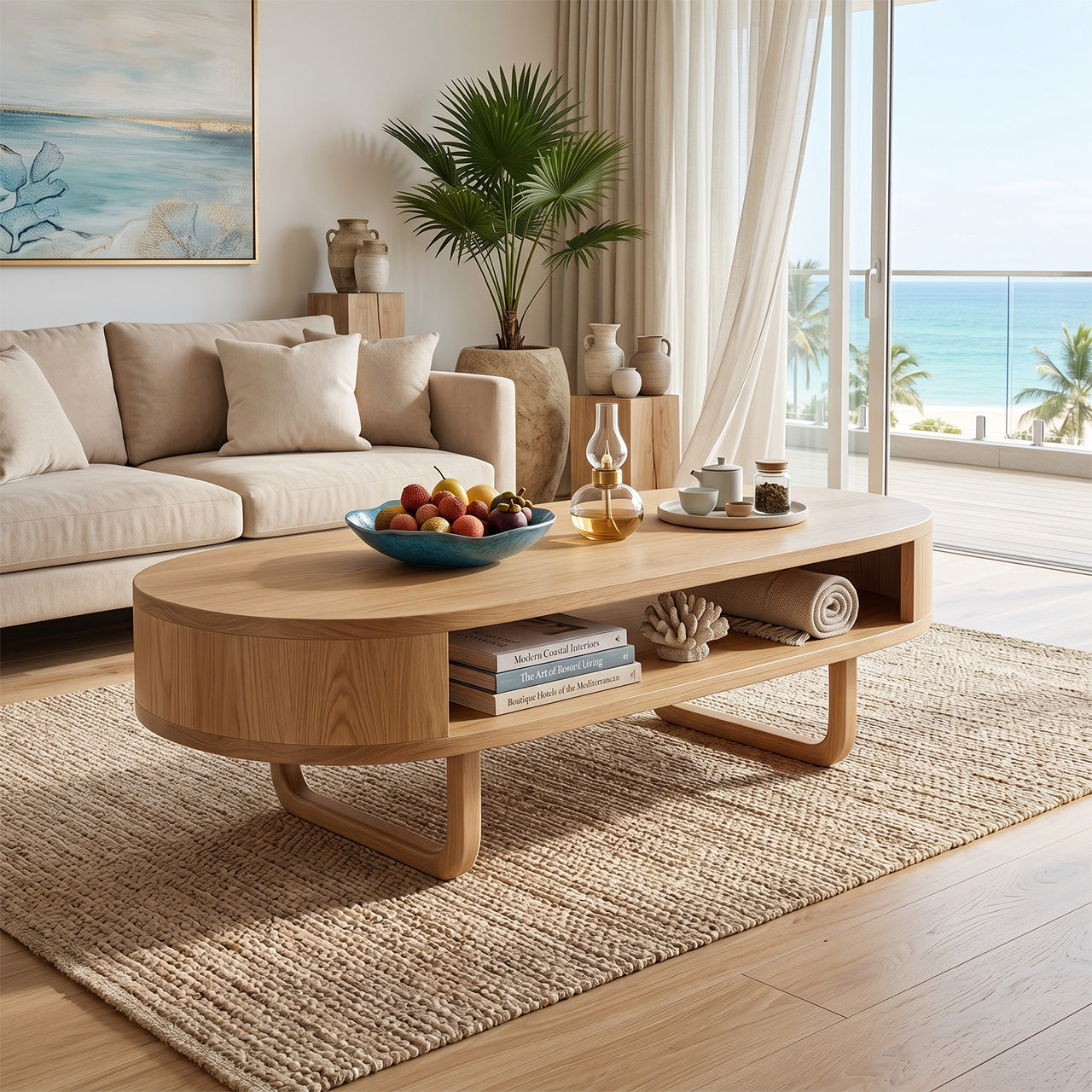 Mid Century Wooden Live Edge Coffee Table For Living Room Furniture Decor