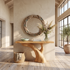 Handcrafted Live Edge Entryway Table Sculptural Solid Wood Furniture Decor