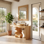 Mid Century Vanity For Organic Bathroom Interiors