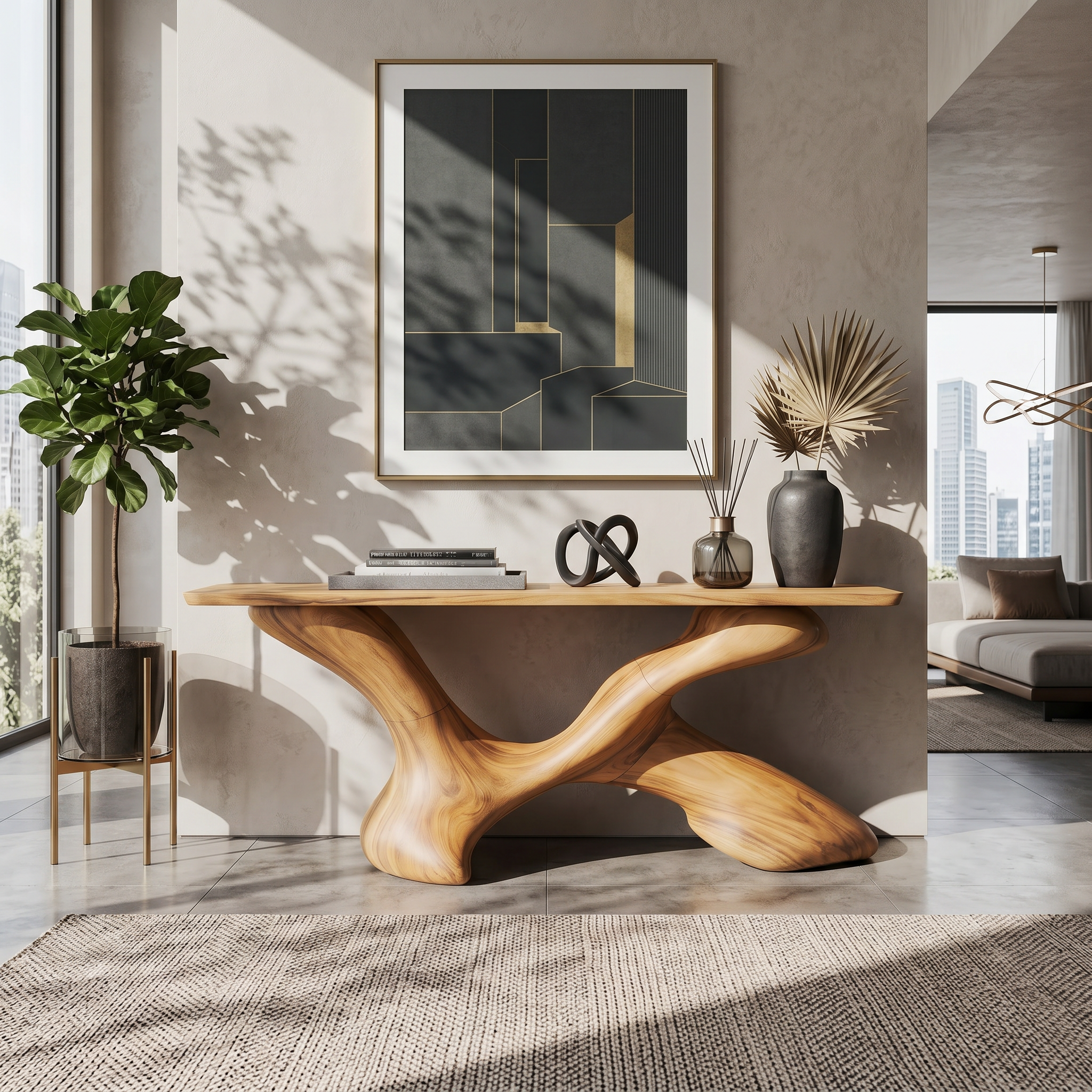 Mid Century Foyer Table For Living Room