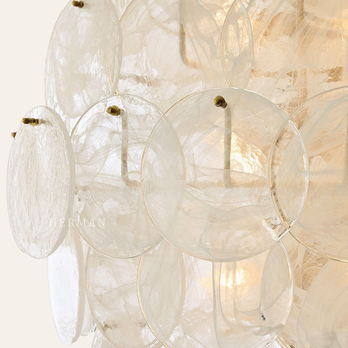 Riviera Glass Disc Chandelier 26"