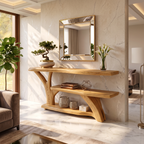Modern Wooden Live Edge Console Table For Entryway Home Decoration