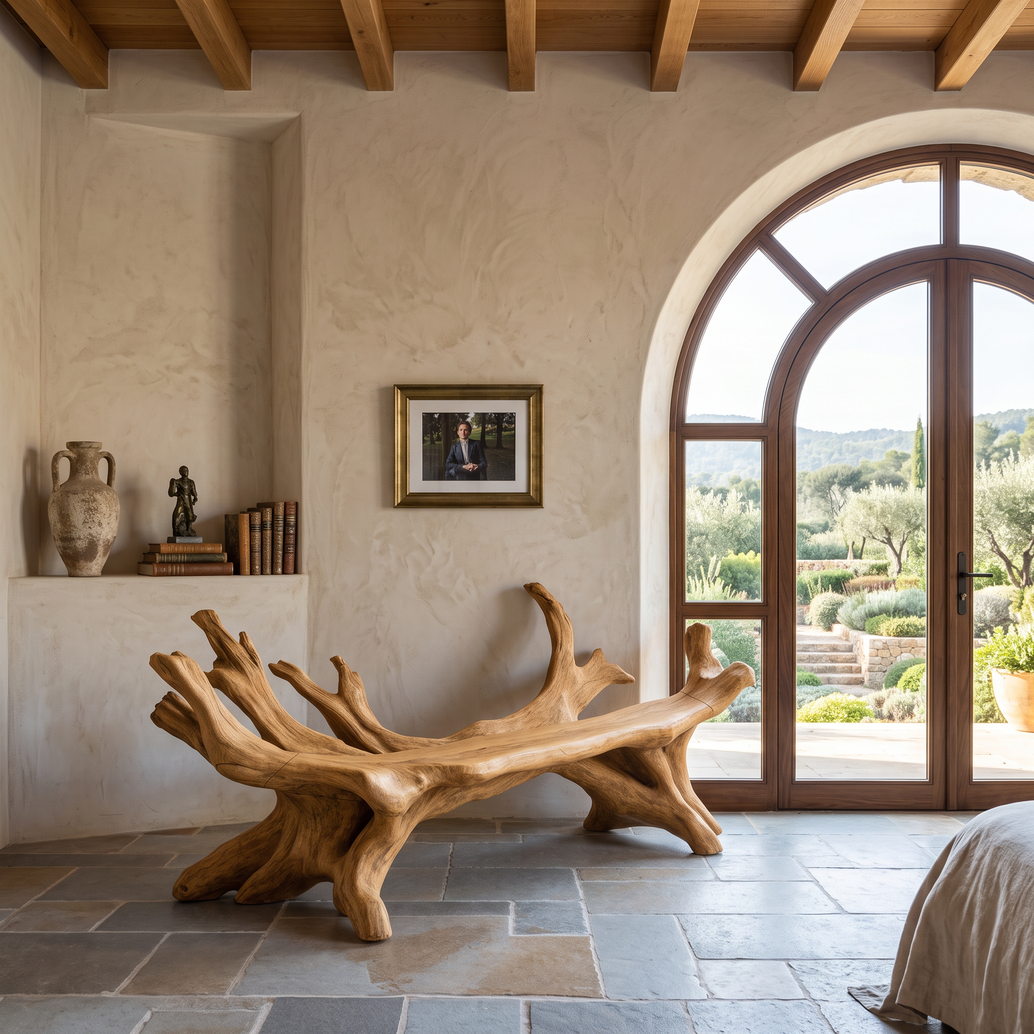 Handcrafted Live Edge Bench For Entryway Design