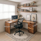 Contemporary L Shaped Desk With Drawers For Home Office
