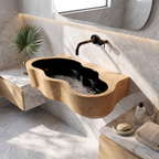 Modern Live Edge Wood Basin For Contemporary Bathroom Interior Design