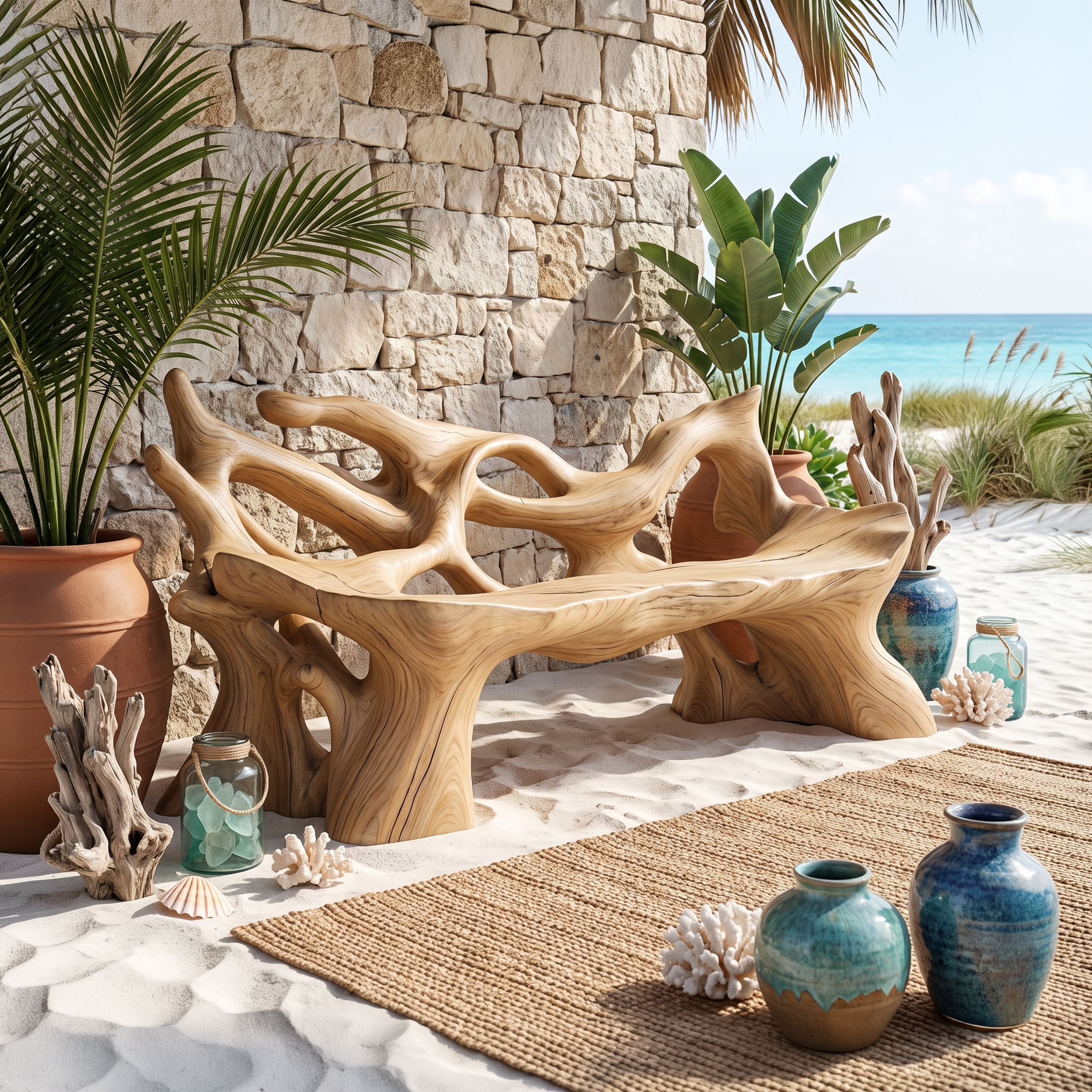 Farmhouse Wooden Bench For Weather Resistant Patio Decor