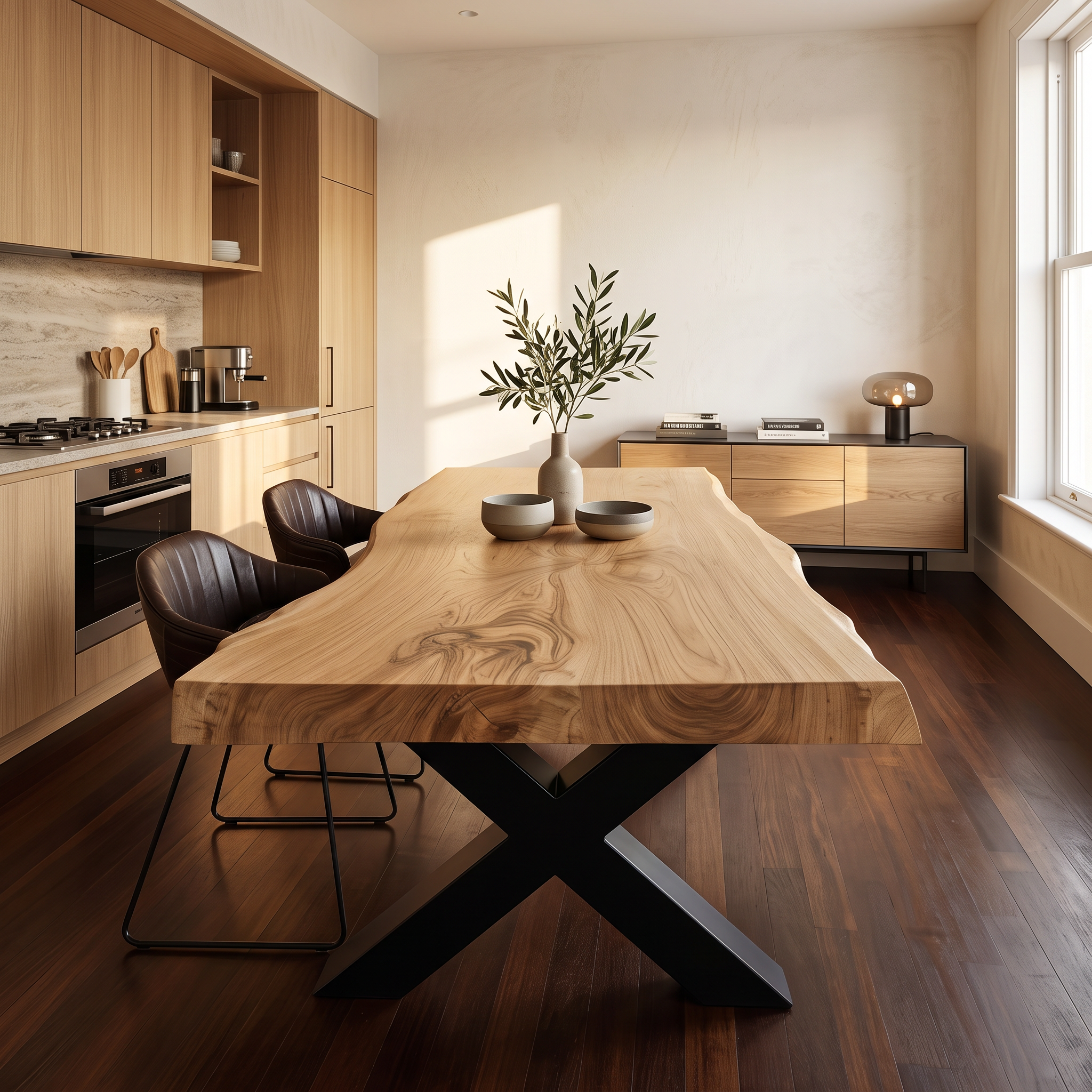 Kitchen Decor Handcrafted Live Edge Dining Table Premium