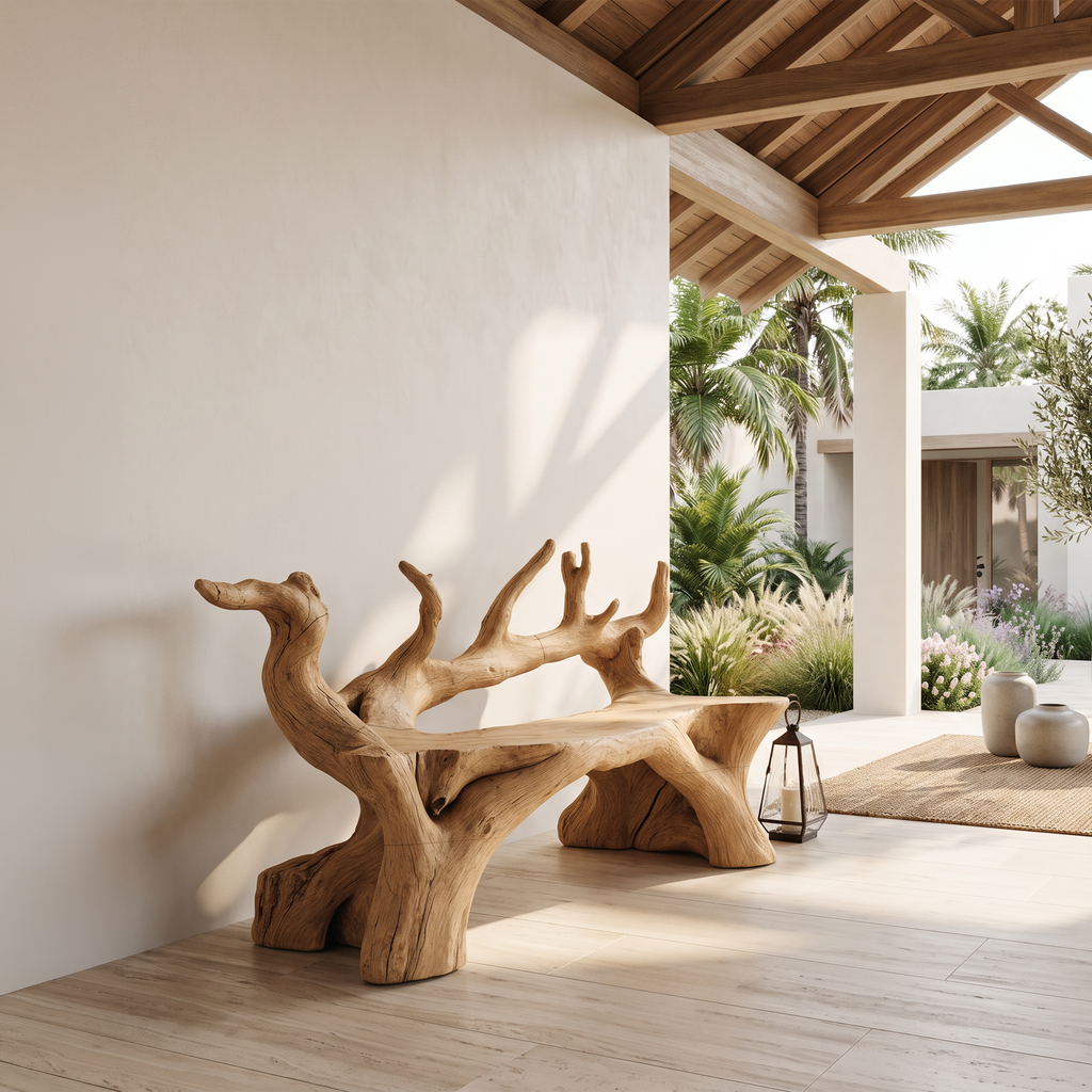 Handcrafted Wooden Bench For Custom Made Living Room Furniture