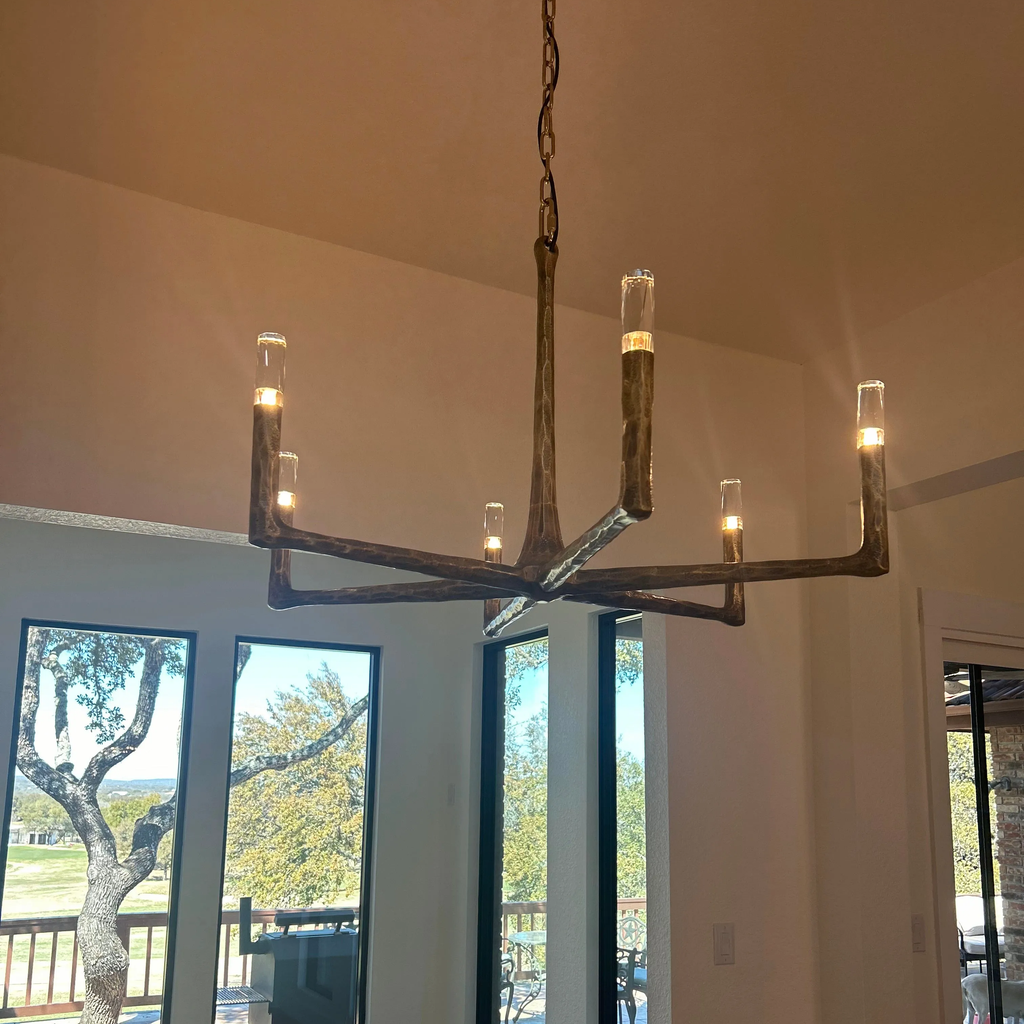 Thaddeus Artisan Forged Round Chandelier 60"