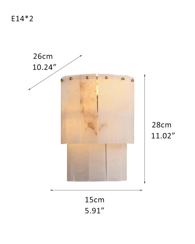 7-Layer Round Alabaster Chandelier lamp black for living room, bedroom, dining room-American Vintage chandelier lamp-casivra-Wall-L15*W26*H28/L5.91*W10.24*H11.02"-White + Black-casivra