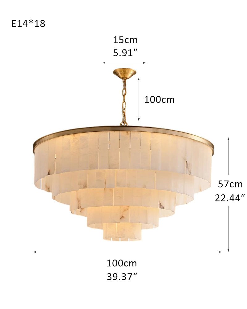 7-Layer Round Alabaster Chandelier lamp black for living room, bedroom, dining room-American Vintage chandelier lamp-casivra-casivra