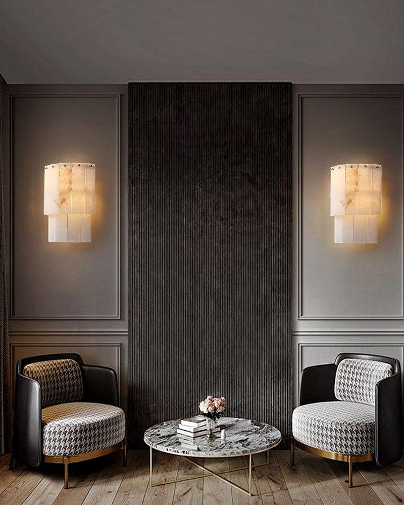 7-Layer Round Alabaster Chandelier lamp black for living room, bedroom, dining room-American Vintage chandelier lamp-casivra-casivra