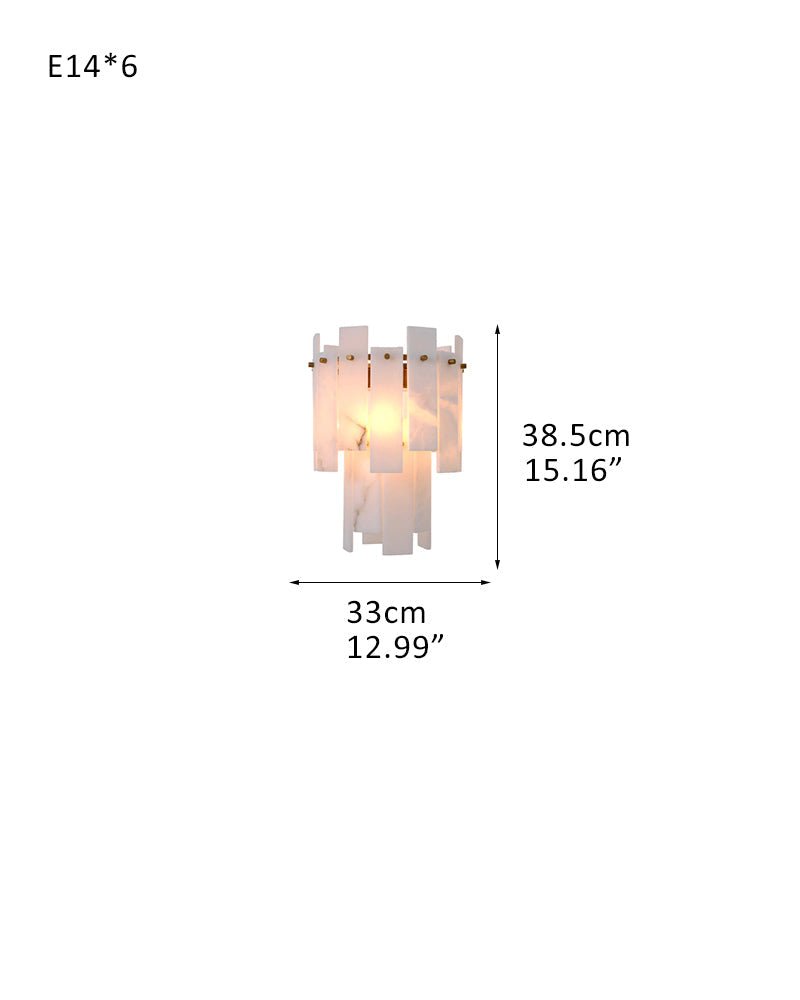 7-light 2-tier Alabaster marble Round Chandelier 13" with adjustable chain 150cm-Luxury Modern Chandelier-casivra-W-1-light-D33*H38.5CM/D12.99“*H15.16"-Brass-casivra