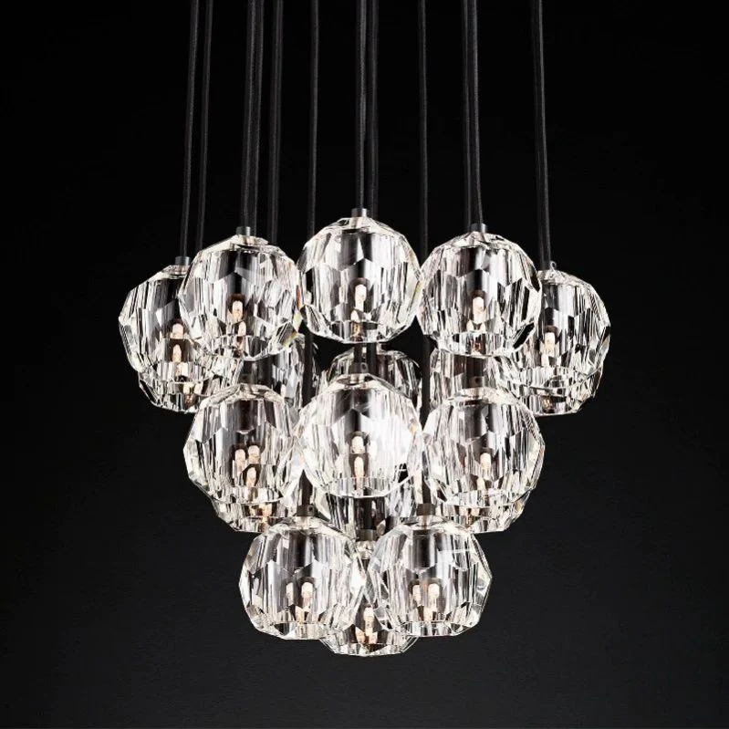 Boule De Radiant Crystal Cluster Chandelier 19"
