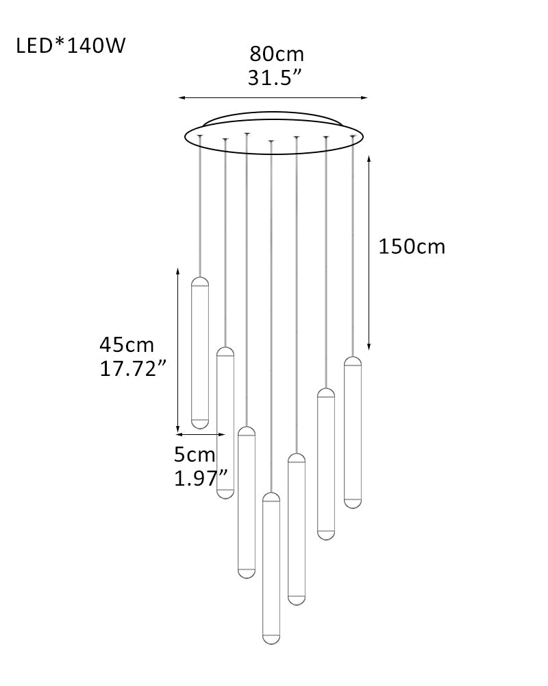 Cluster Mini Cadiz Linear Long Pendant Ceiling for Kitchen Island