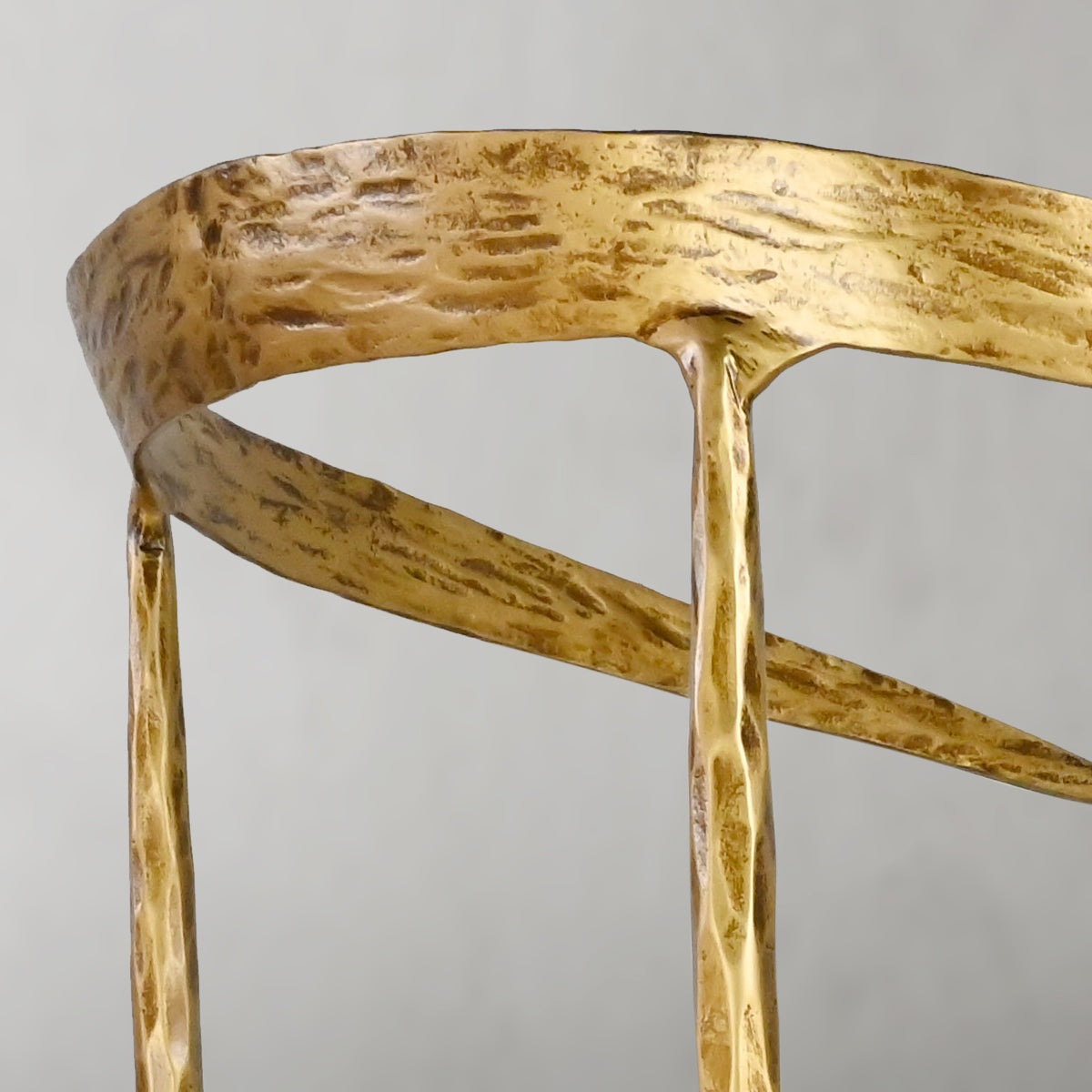 Hand-Forged Metal Curved Chair