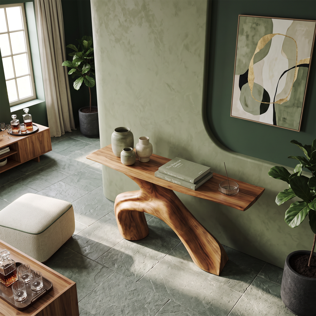 Farmhouse Live Edge Console Table Entryway Decor