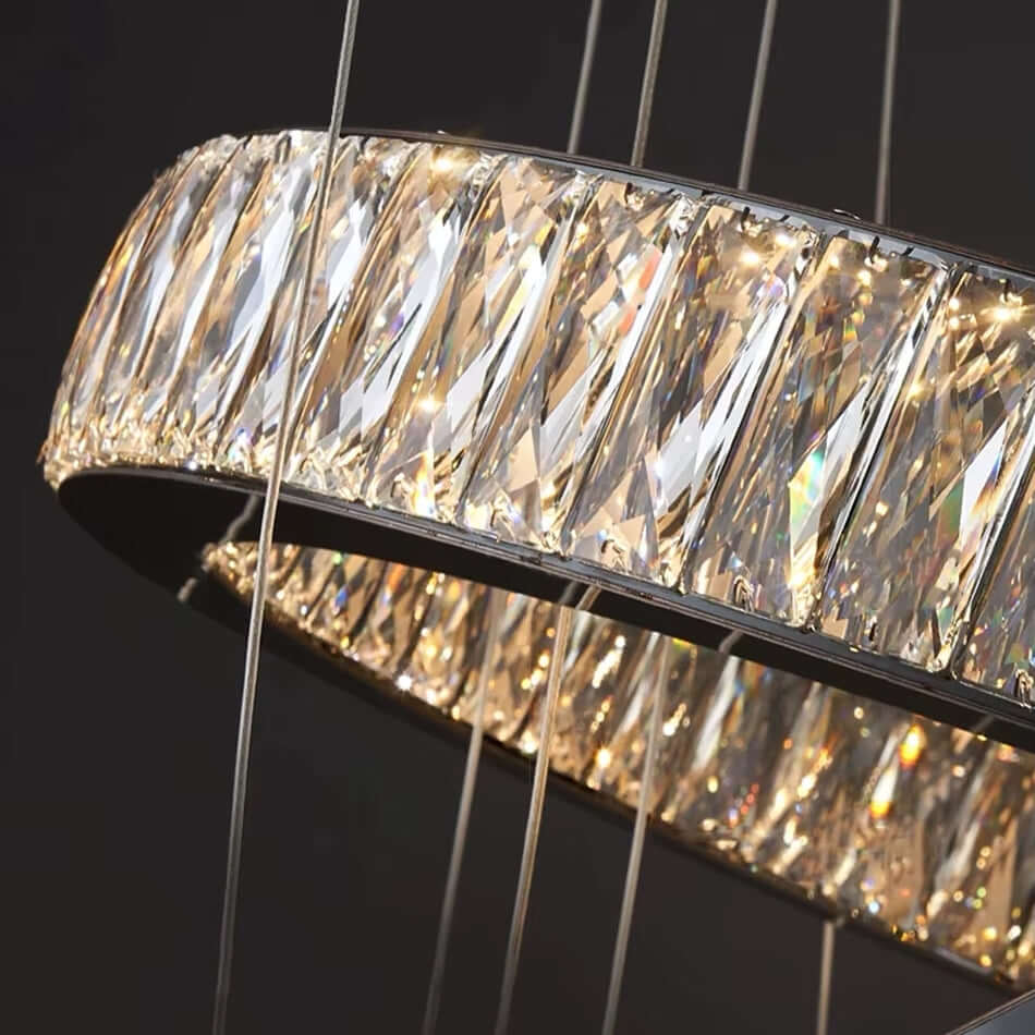 Langley 6-ring crystal chandelier side profile