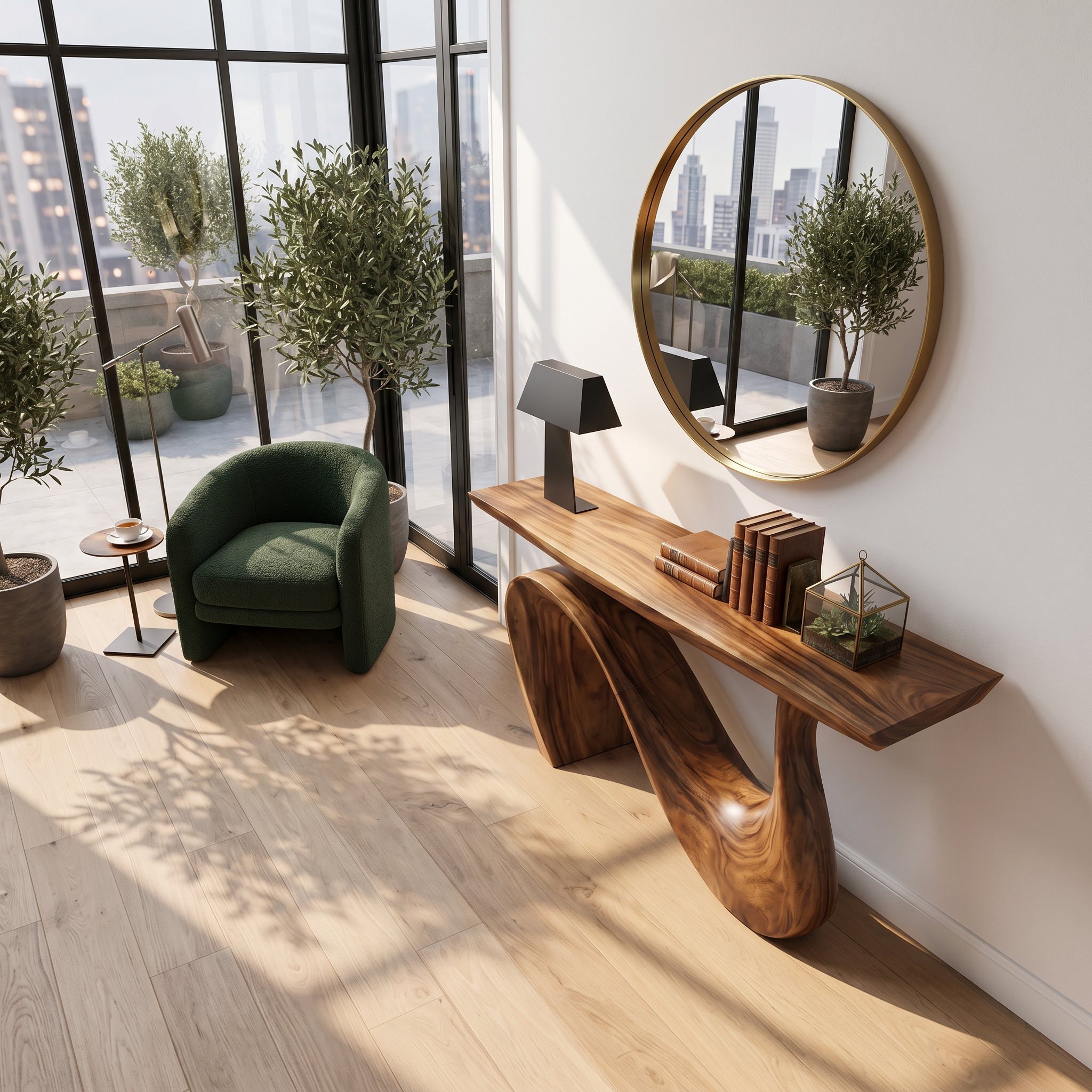 Modern Solid Wood Console Table For Living Room And Entryway Design