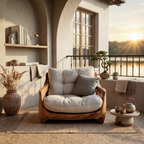 Modern Organic Lounge Seating With Carved Form For Living Room
