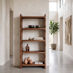 Modern Vertical Bookshelf With Natural Grain Design For Living