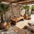 Farmhouse Wooden Bench For Weather Resistant Patio Decor