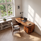 Mid Century Desk Corner Work Desk For Study Area