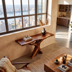 Modern Live Edge Console Table Organic Wood Furniture For Living Room