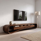 Modern Luxury Curved Media Console For Living Room