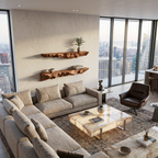 Artistic Sculptural Floating Shelf For Living Room