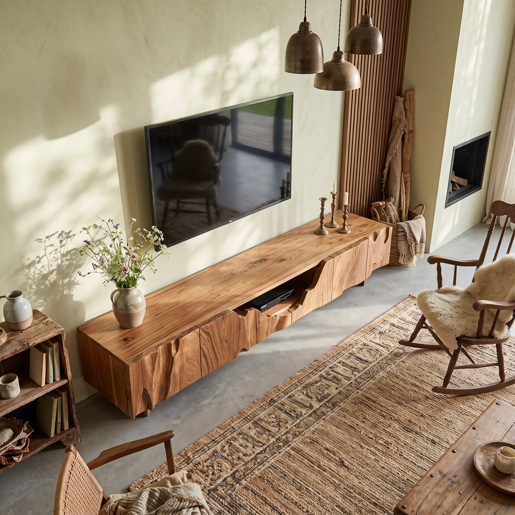 Rustic Handcrafted TV Cabinet For Home Decor