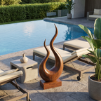 Mid Century Wooden Sculpture For Garden Decorative Panel