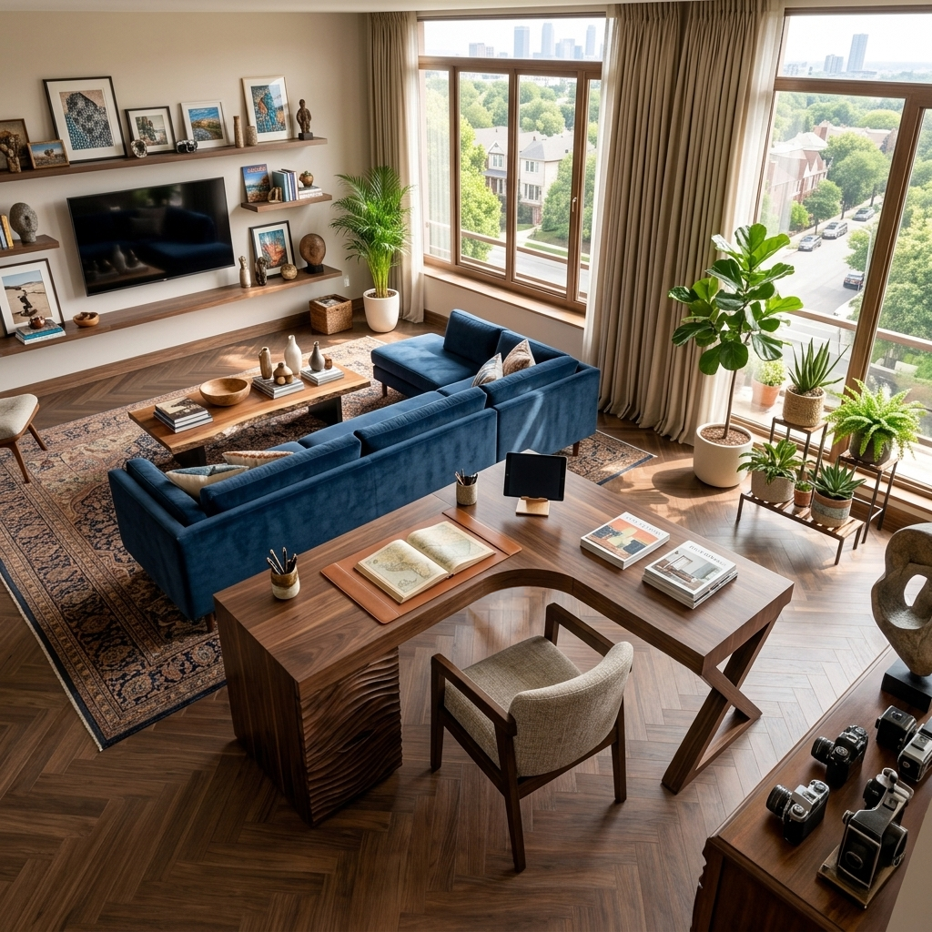 Contemporary L Shaped Workstation Desk For Study Room