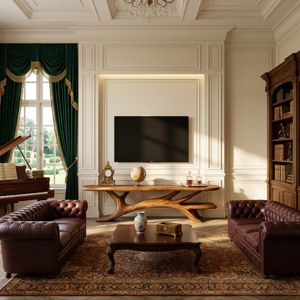 Modern TV Stand Curved Design For Living Room