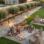 Rustic Garden Bench Live Edge Outdoor Seating For Patio Courtyard And Backyard