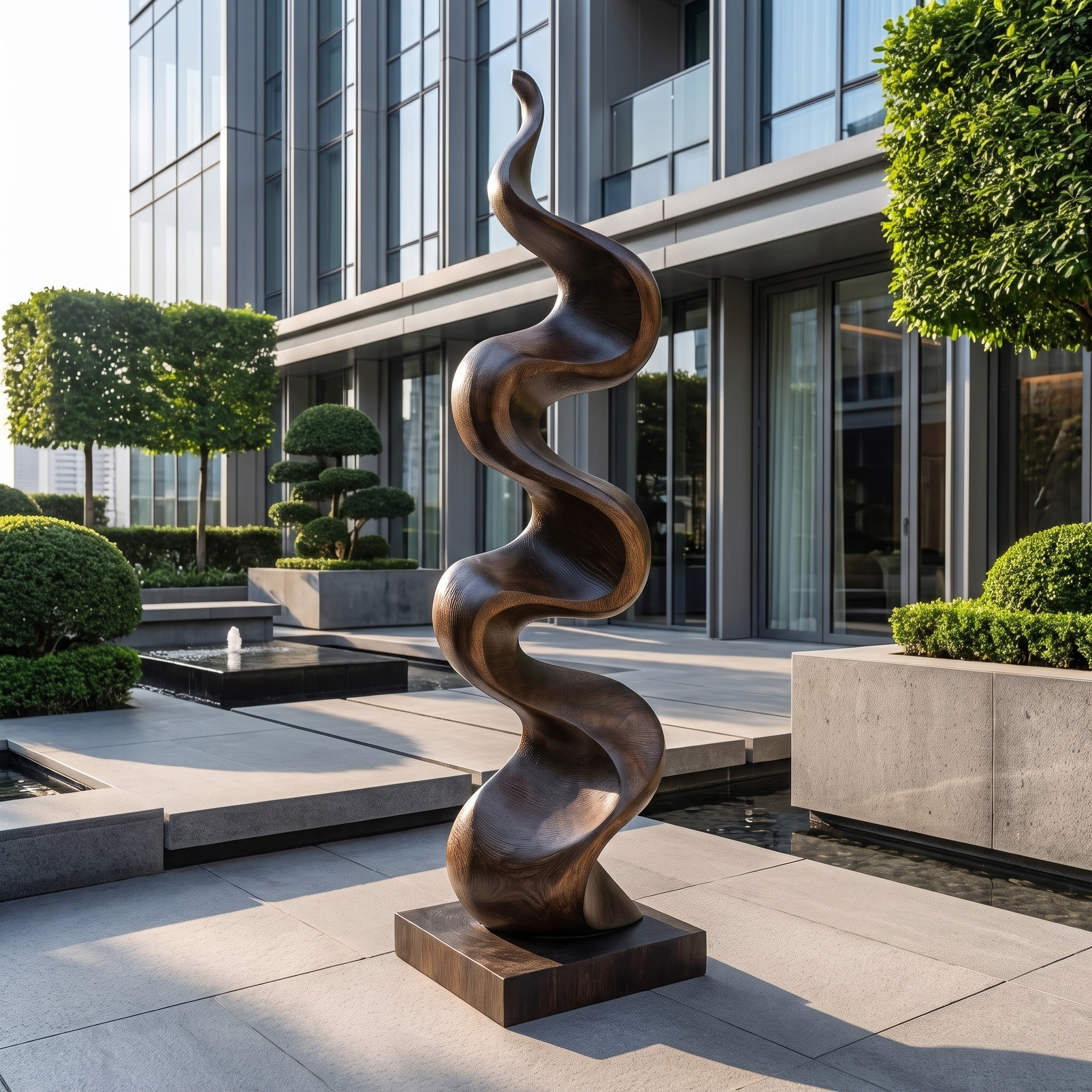 Rustic Large Wooden Sculpture For Garden