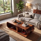 Farmhouse Wooden Live Edge Low Table For Entryway Design And Decor