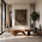 Modern Sculptural Bench With Flowing Design For Living Room