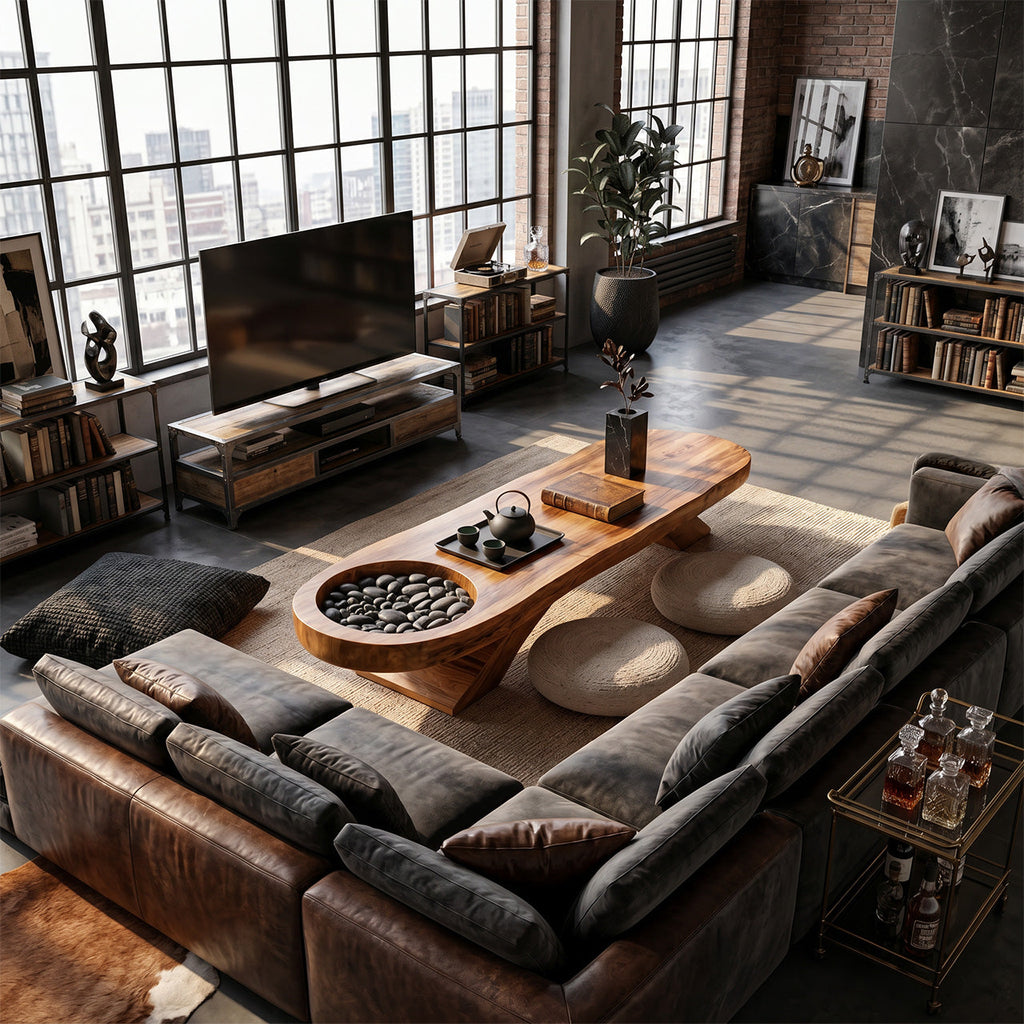 Farmhouse Solid Wood Coffee Table For Living Room And Entryway Design