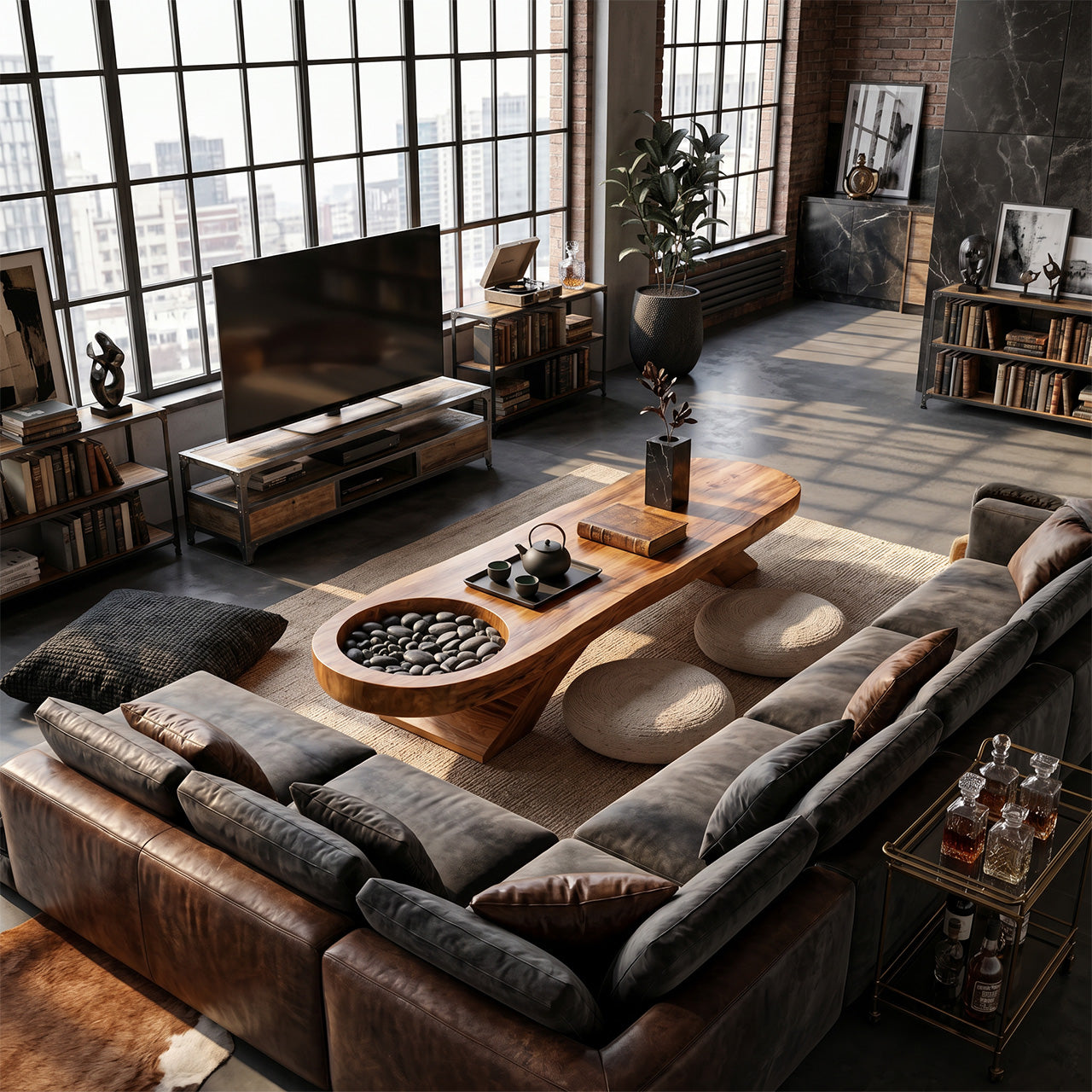Farmhouse Solid Wood Coffee Table For Living Room And Entryway Design