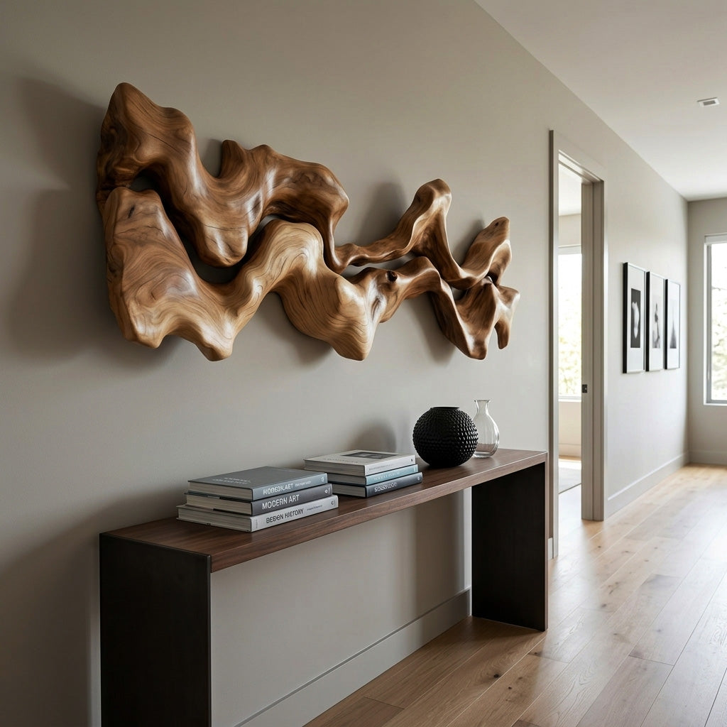 Organic Carved Wall Art Sculpture For Living Room