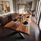 Kitchen Decor Handcrafted Live Edge Dining Table Premium