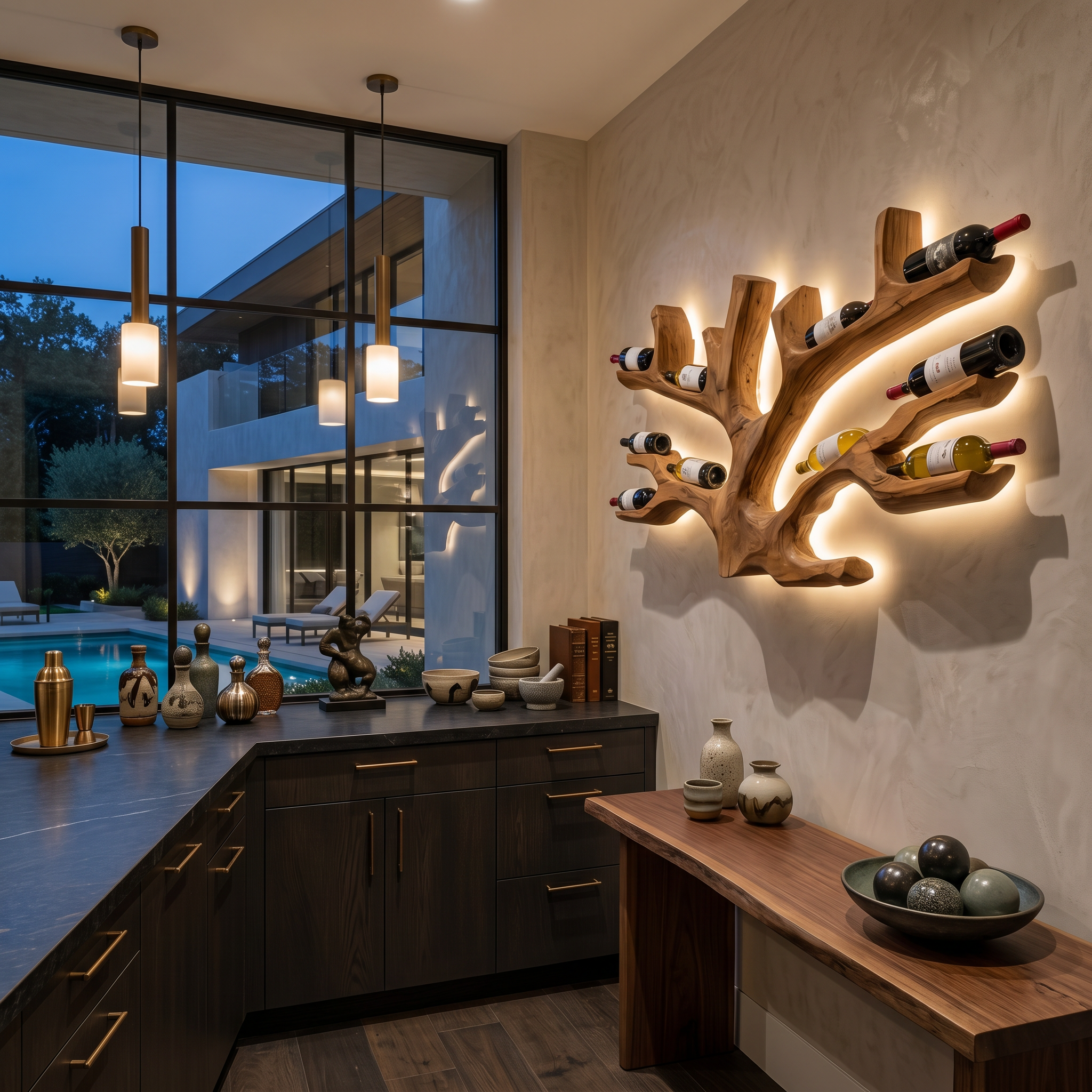 Artistic Wine Bottle Holder Wall Rack For Home Bar