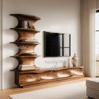 Modern TV Console With Vertical Shelving For Living Room