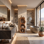 Organic Sculptural Bathroom Shelf For Towels Or Spa Essentials