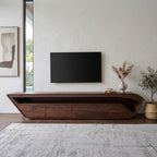 Modern Sculptural TV Console With Drawer For Living Room