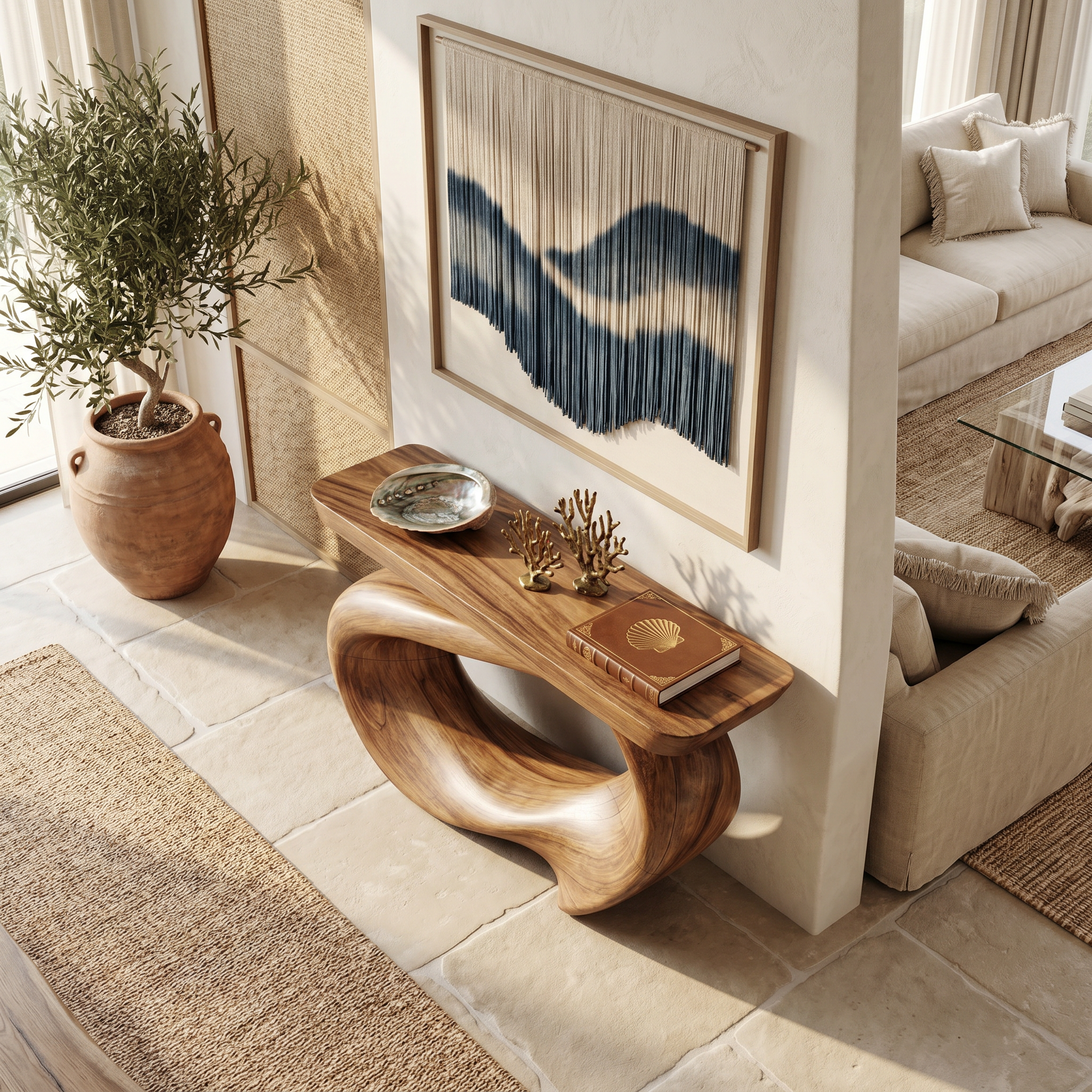 Rustic Live Edge Console Table Entryway Design