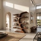 Organic Curved Bookshelf For Open Space